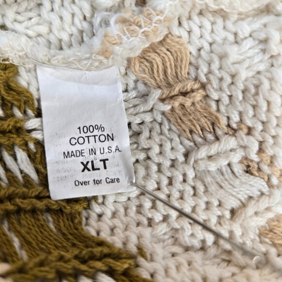 U.S.A. Vintage Eclectic Grandpa Academia Fisherman IVORY Sweater Oversized XL T - Picture 12 of 16